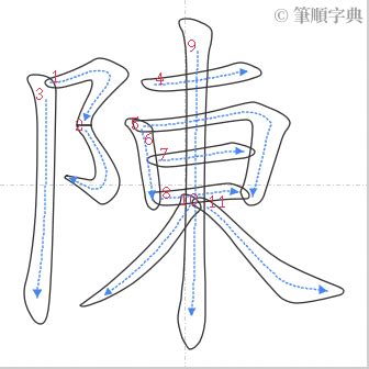 陳比劃|陳的筆順 國字「陳」筆畫